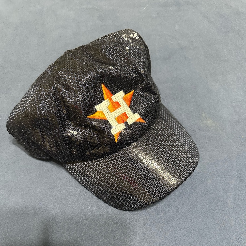 Sequin Black Baseball Cap